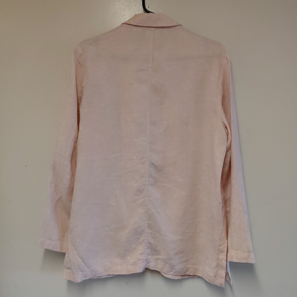 Rachel Zoe Women's 100%Linen Pink Open Front Blazer Jacket Size M - Picture 2 of 11